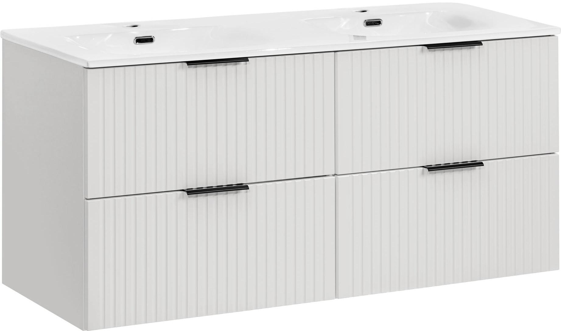 wohnli-moebel-suche-800001753937 Wohnli Möbelsuche - DOPPELWASCHTISCH Niva hängend geriffelt in Weiß Matt 121/59/46 cm