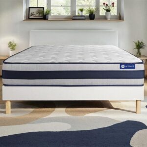 wohnli-moebel-suche-800001754124-1 BETT Actiflex ergo Taschenfederkern und Memory-Schaum 120 x 190 cm h4 - Kit Bettgestell Weiß Holz ACTISOM Möbel > Betten Weiß