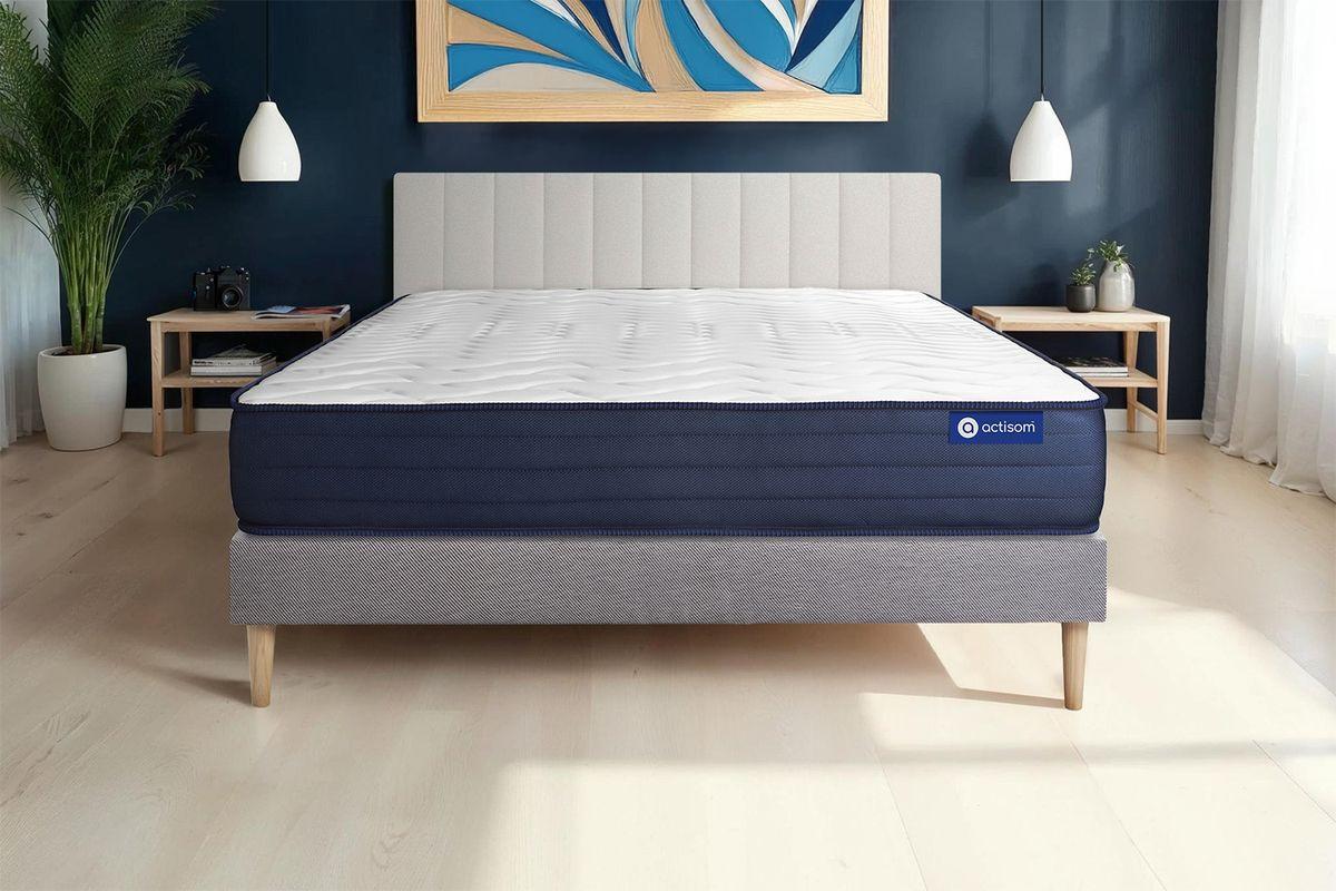 BETT Actiflex life Taschenfederkern und Memory-Schaum 120 x 220 cm h4 - Kit Bettgestell Grau Holz ACTISOM Möbel > Betten Grau