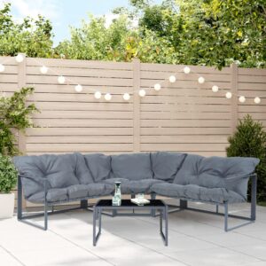 wohnli-moebel-suche-800001758598-1 GARTENMÖBEL-SET 4 TLG. Karg Metall, Kunststoff, Glas casa.pro Garten & Outdoor > Gartenmöbel > Gartenmöbel-Sets Grau
