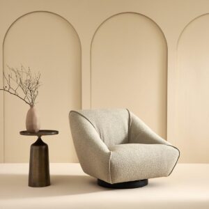 wohnli-moebel-suche-800001763496-1 DREHSTUHL aus Leinenstoff - 91/88/67 cm Textil Signature Möbel > Sessel > Polstersessel Grau