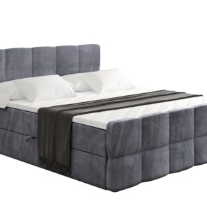 Wohnli Möbelsuche - BOXBETT mit Matratze H4 und Lattenrost - LIRO-Z - 200x200 - Dunkelgrau Casablanca