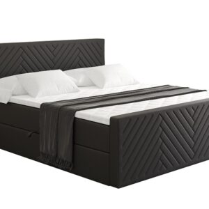 wohnli-moebel-suche-800001765358 Wohnli Möbelsuche - BOXBETT mit Matratze H4 und Lattenrost - VEXA-Z - 140x200 - Schwarz Kunstleder
