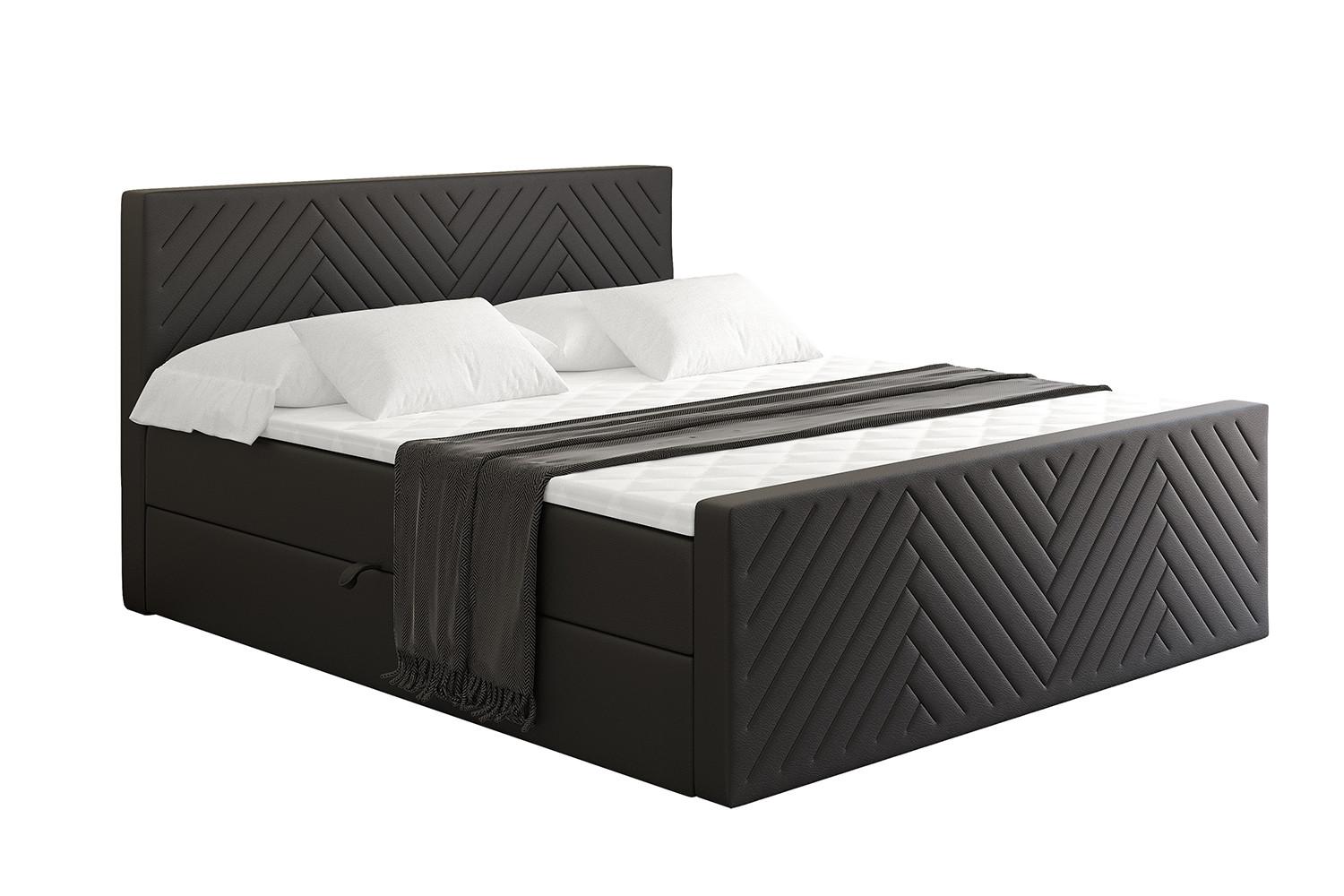 wohnli-moebel-suche-800001765358 Wohnli Möbelsuche - BOXBETT mit Matratze H4 und Lattenrost - VEXA-Z - 140x200 - Schwarz Kunstleder