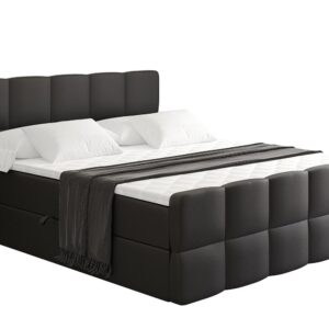 wohnli-moebel-suche-800001765559 Wohnli Möbelsuche - BOXBETT mit Matratze H4 und Lattenrost - LIRO-Z - 120x200 - Schwarz Kunstleder