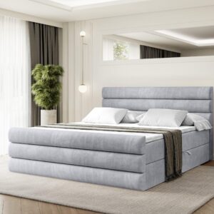 wohnli-moebel-suche-800001765999-1 BOXBETT CELESTIA-Z - 180x200 cm - H4 - Hellgrau Holzwerkstoff ALTDECOR Möbel > Betten > Boxspringbetten Grau
