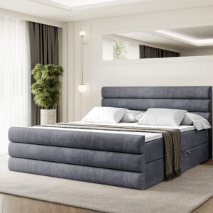wohnli-moebel-suche-800001766075-1 BOXBETT CELESTIA-Z - 140x200 cm - H3 - Dunkelgrau Holzwerkstoff ALTDECOR Möbel > Betten > Boxspringbetten Grau