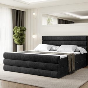 BOXBETT CELESTIA-Z - 200x200 cm - H4 - Schwarz Holzwerkstoff ALTDECOR Möbel > Betten > Boxspringbetten Schwarz