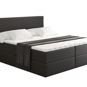 wohnli-moebel-suche-800001767699 Wohnli Möbelsuche - BOXBETT mit Matratze H4 und Lattenrost - VEXA - 200x200 - Schwarz Kunstleder