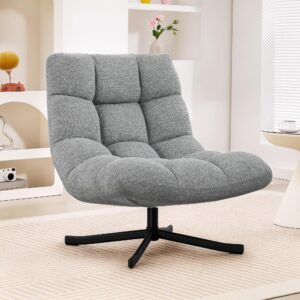wohnli-moebel-suche-800001768818-1 LOUNGESESSEL Chenille Stahl Grau Textil HOMCOM Möbel > Sessel > Polstersessel Grau