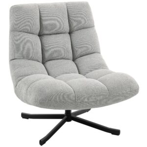 Wohnli Möbelsuche - LOUNGESESSEL Chenille Stahl Hellgrau