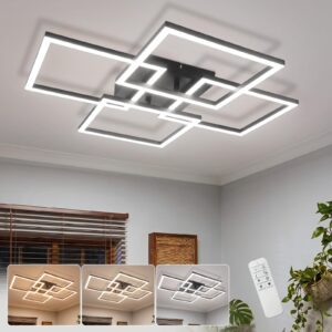 wohnli-moebel-suche-800001781450-1 LED DECKENLEUCHTE Sylvex 58/58/6.7 cm Deckenlampe Kunststoff ZMH Lampen & Leuchten > LED-Leuchten > LED-Deckenleuchten Schwarz