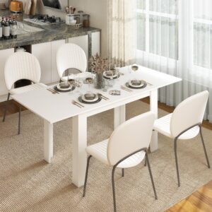 wohnli-moebel-suche-800001788631-1 AUSZIEHBARER-ESSTISCH MDF Weiß Holzwerkstoff HOMCOM Möbel > Tische > Esstische Weiß