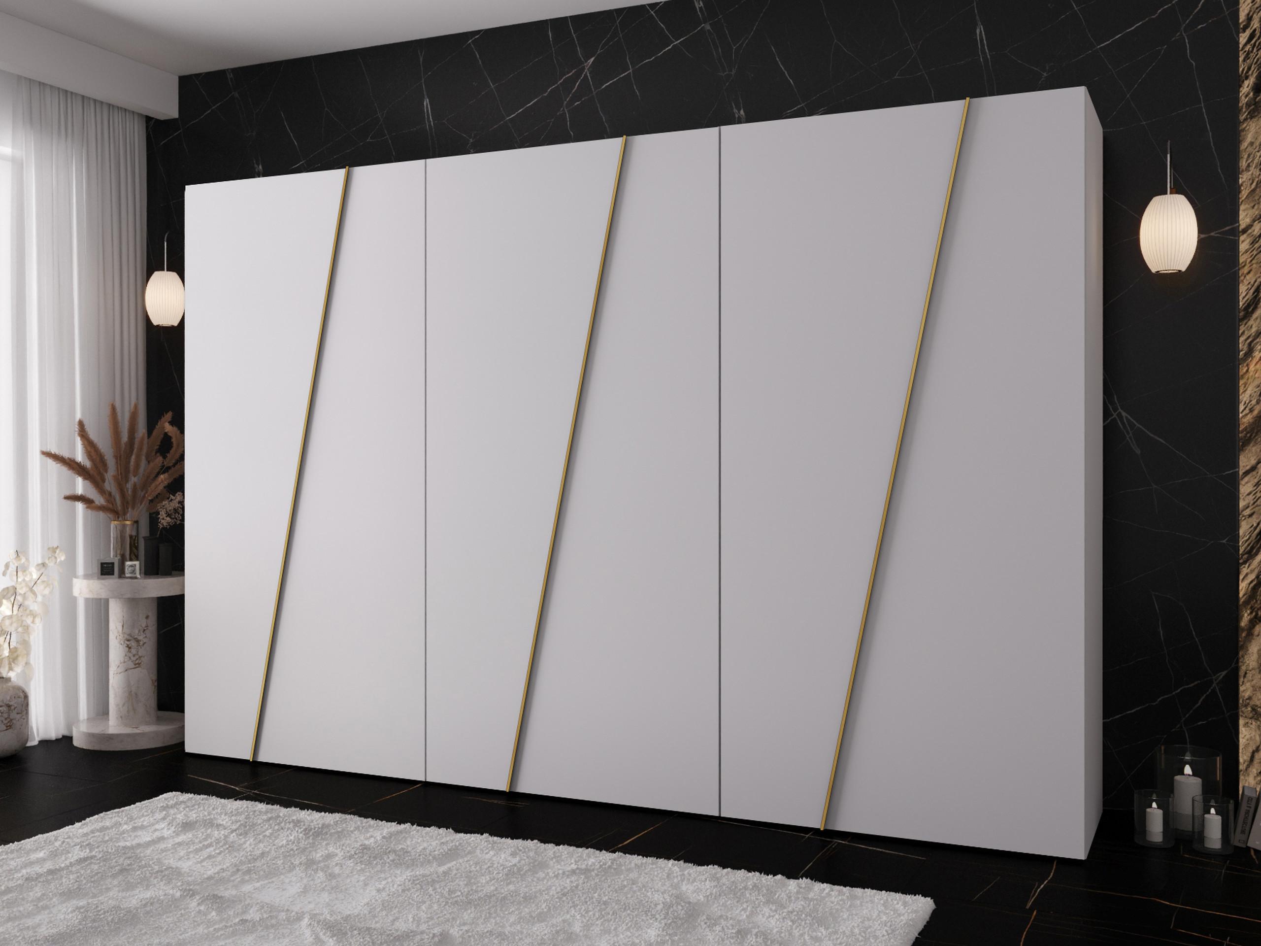 DREHTÜRENSCHRANK Zen 300 cm Holzwerkstoff MIRJAN24 Möbel > Schränke > Kleiderschränke > Drehtürenschränke Weiß