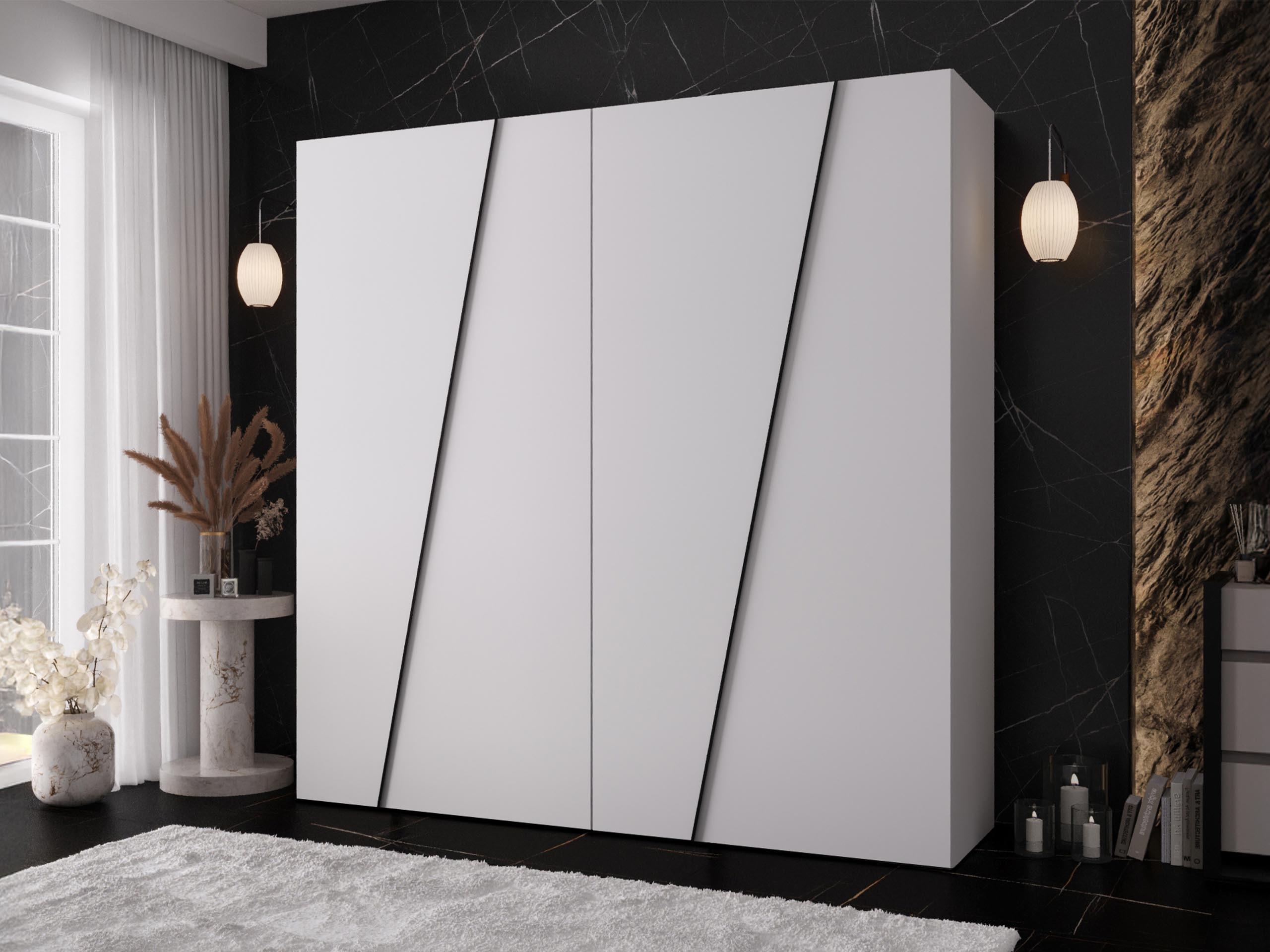 DREHTÜRENSCHRANK Zen 200 cm Holzwerkstoff MIRJAN24 Möbel > Schränke > Kleiderschränke > Drehtürenschränke Weiß