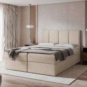 wohnli-moebel-suche-800001793164-1 BOXBETT Rebos Boucle - H3 Textil MIRJAN24 Möbel > Betten > Boxspringbetten Beige
