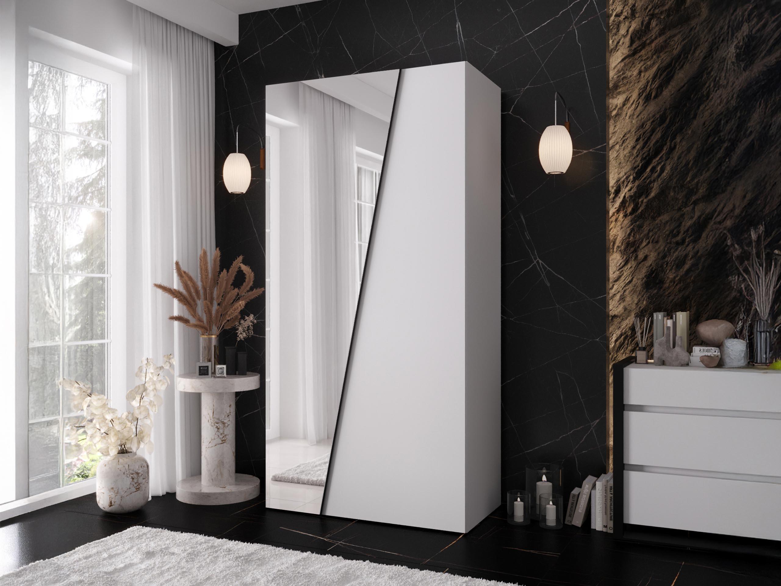 DREHTÜRENSCHRANK Zen 1L 100 cm Holzwerkstoff MIRJAN24 Möbel > Schränke > Kleiderschränke > Drehtürenschränke Weiß