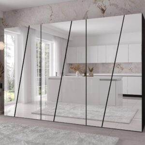 wohnli-moebel-suche-800001793211-1 DREHTÜRENSCHRANK Zen 6L 300 cm Holzwerkstoff MIRJAN24 Möbel > Schränke > Kleiderschränke > Drehtürenschränke Schwarz