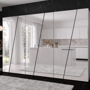 wohnli-moebel-suche-800001793215-1 DREHTÜRENSCHRANK Zen 6L 300 cm Holzwerkstoff MIRJAN24 Möbel > Schränke > Kleiderschränke > Drehtürenschränke Weiß