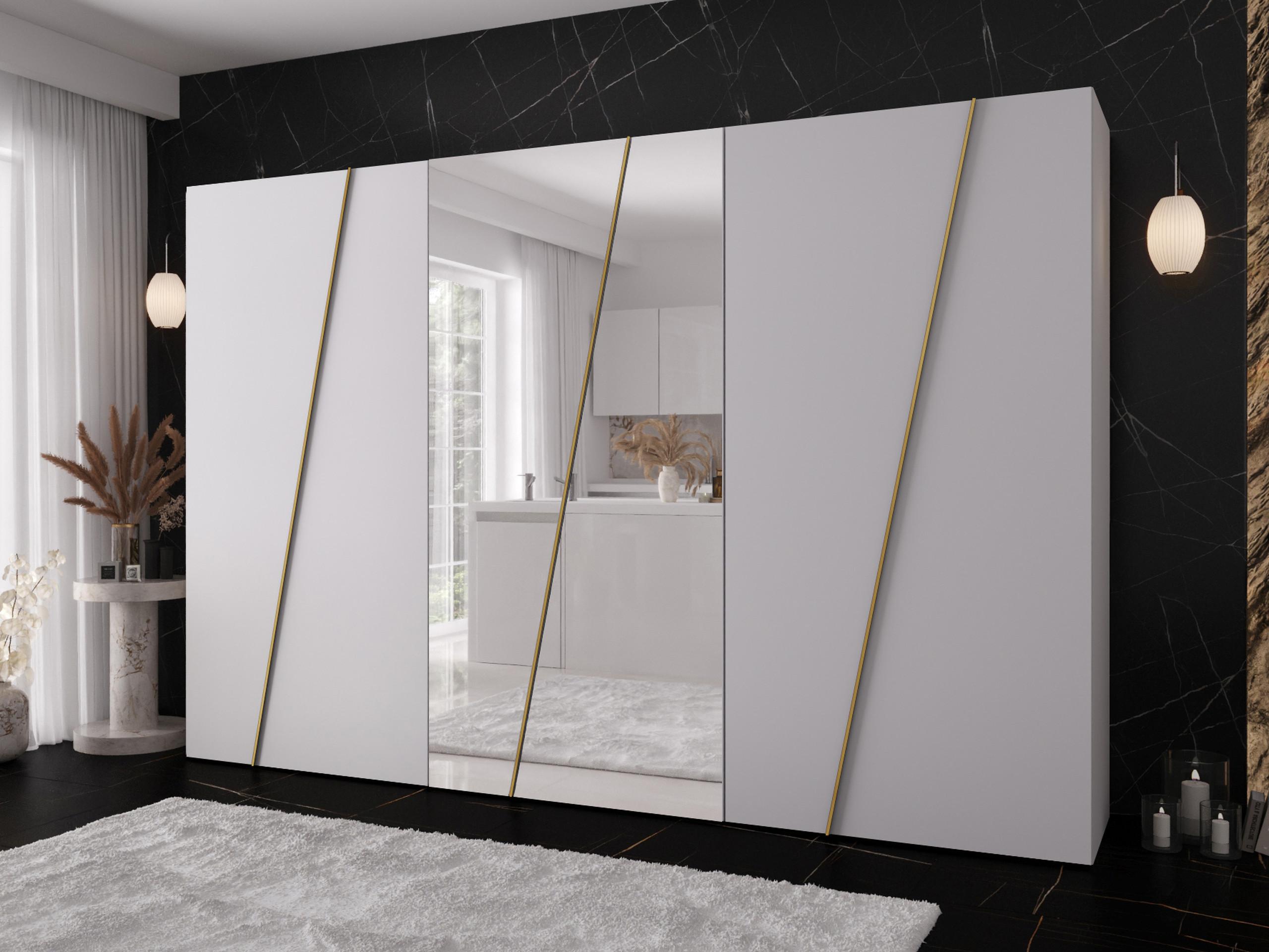 DREHTÜRENSCHRANK Zen 2L 300 cm Holzwerkstoff MIRJAN24 Möbel > Schränke > Kleiderschränke > Drehtürenschränke Weiß