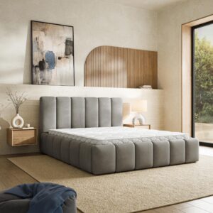 wohnli-moebel-suche-800001795097-1 POLSTERBETT RANIS 180x200 cm mit Bettkästen - Grau Textil MASSENO Möbel > Betten > Polsterbetten Grau