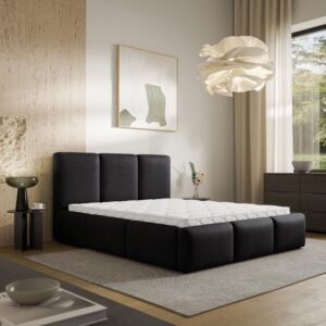 wohnli-moebel-suche-800001795100-1 POLSTERBETT ARSIL 160x200 cm mit Bettkästen - Schwarz Textil MASSENO Möbel > Betten > Polsterbetten Schwarz
