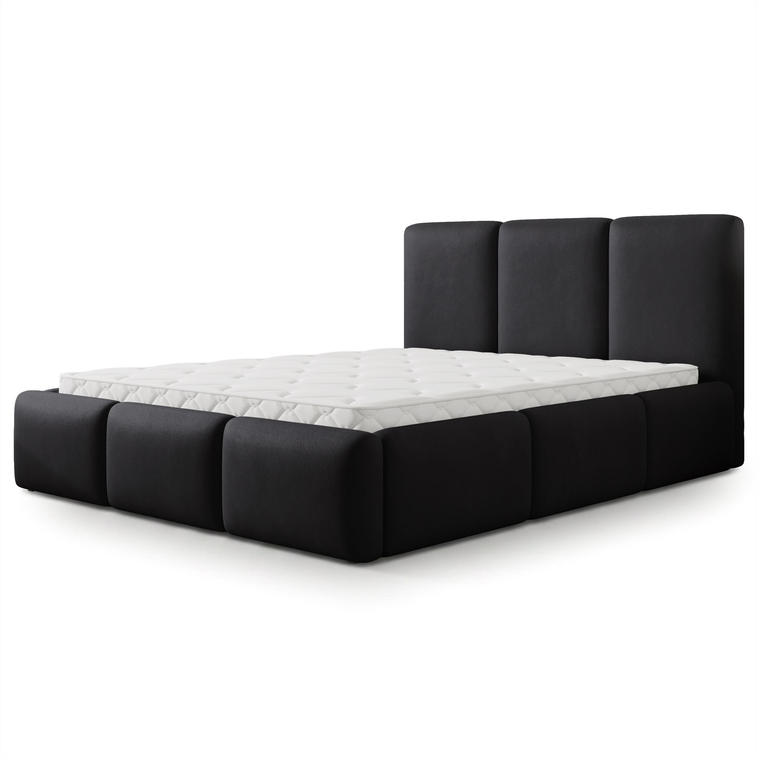 wohnli-moebel-suche-800001795120 Wohnli Möbelsuche - POLSTERBETT ARSIL 140x200 cm mit Bettkästen - Schwarz