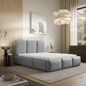 wohnli-moebel-suche-800001795201-1 POLSTERBETT ARSIL 200x200 cm mit Bettkästen - Grau Textil MASSENO Möbel > Betten > Polsterbetten Grau