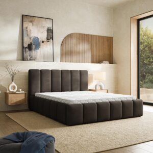 wohnli-moebel-suche-800001795210-1 POLSTERBETT RANIS 120x200 cm mit Bettkästen - Braun Textil MASSENO Möbel > Betten > Polsterbetten Braun