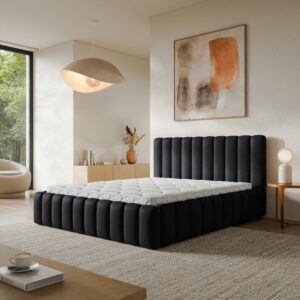 wohnli-moebel-suche-800001795241-1 POLSTERBETT TEBA 140x200 cm mit Bettkästen - Schwarz Textil MASSENO Möbel > Betten > Polsterbetten Schwarz