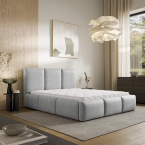 wohnli-moebel-suche-800001795307-1 POLSTERBETT ARSIL 180x200 cm mit Bettkästen - Hellgrau Textil MASSENO Möbel > Betten > Polsterbetten Grau