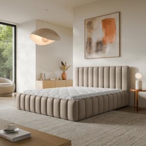 wohnli-moebel-suche-800001795357-1 POLSTERBETT TEBA 160x200 cm mit Bettkästen - Beige Textil MASSENO Möbel > Betten > Polsterbetten Beige