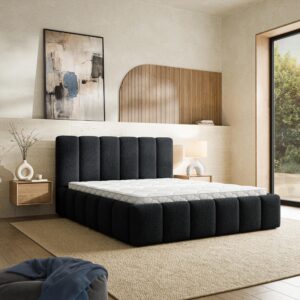 wohnli-moebel-suche-800001795430-1 POLSTERBETT RANIS 200x200 cm mit Bettkästen - Schwarz Textil MASSENO Möbel > Betten > Polsterbetten Schwarz