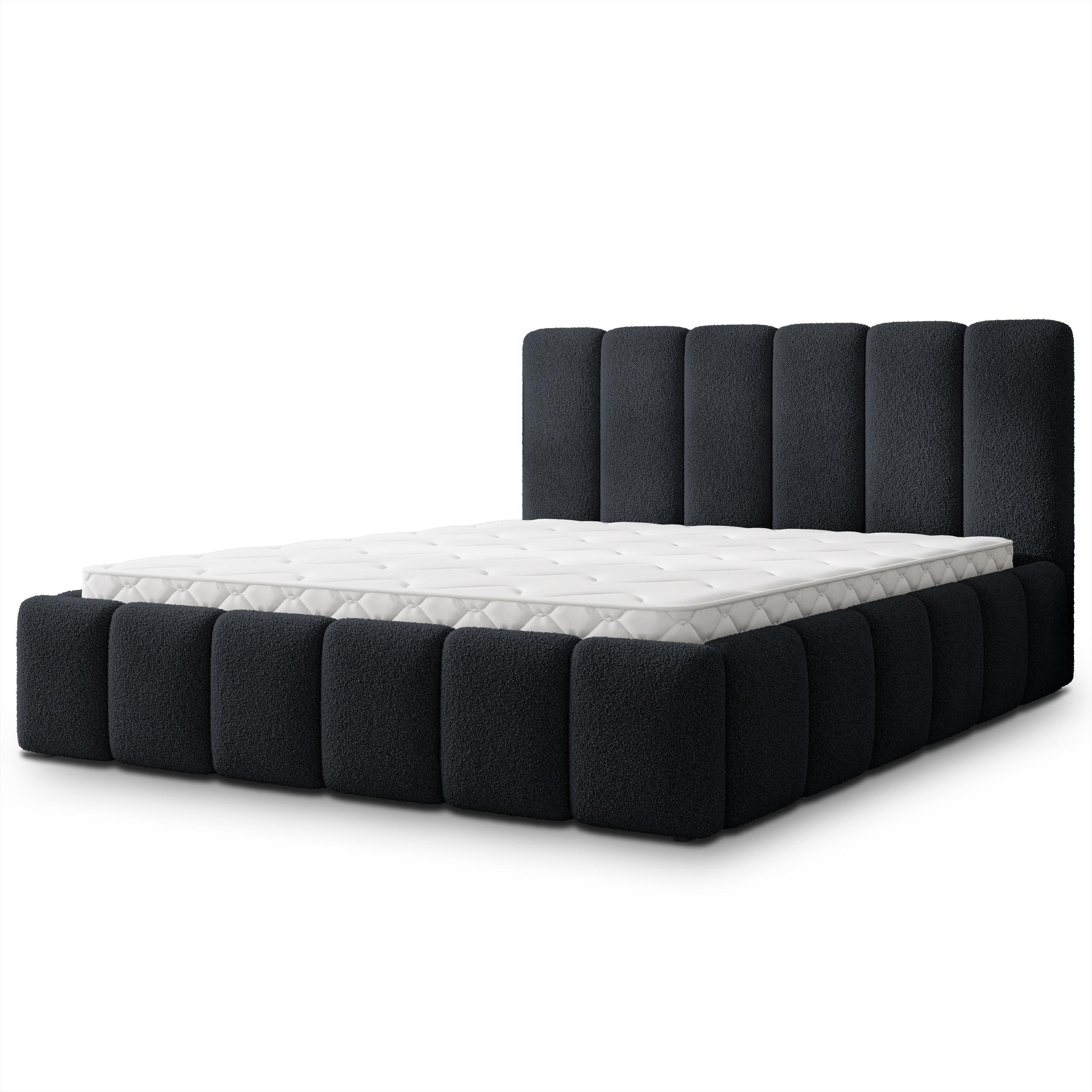 wohnli-moebel-suche-800001795430 Wohnli Möbelsuche - POLSTERBETT RANIS 200x200 cm mit Bettkästen - Schwarz