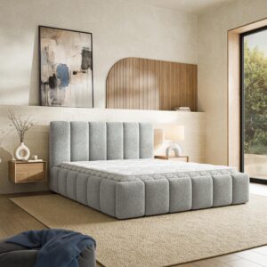 wohnli-moebel-suche-800001795444-1 POLSTERBETT RANIS 120x200 cm mit Bettkästen - Hellgrau Textil MASSENO Möbel > Betten > Polsterbetten Grau