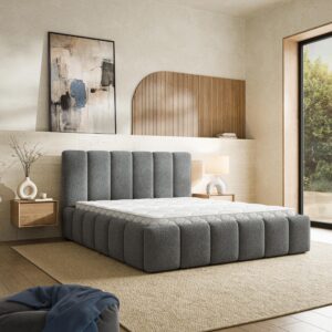 wohnli-moebel-suche-800001795547-1 POLSTERBETT RANIS 180x200 cm mit Bettkästen - Grau Textil MASSENO Möbel > Betten > Polsterbetten Grau