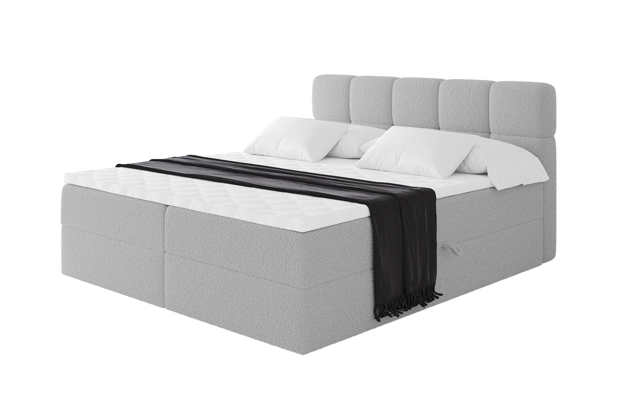 Wohnli Möbelsuche - BOXBETT mit Matratze H4 - FAMA - 160x200 cm Hellgrau Quelle