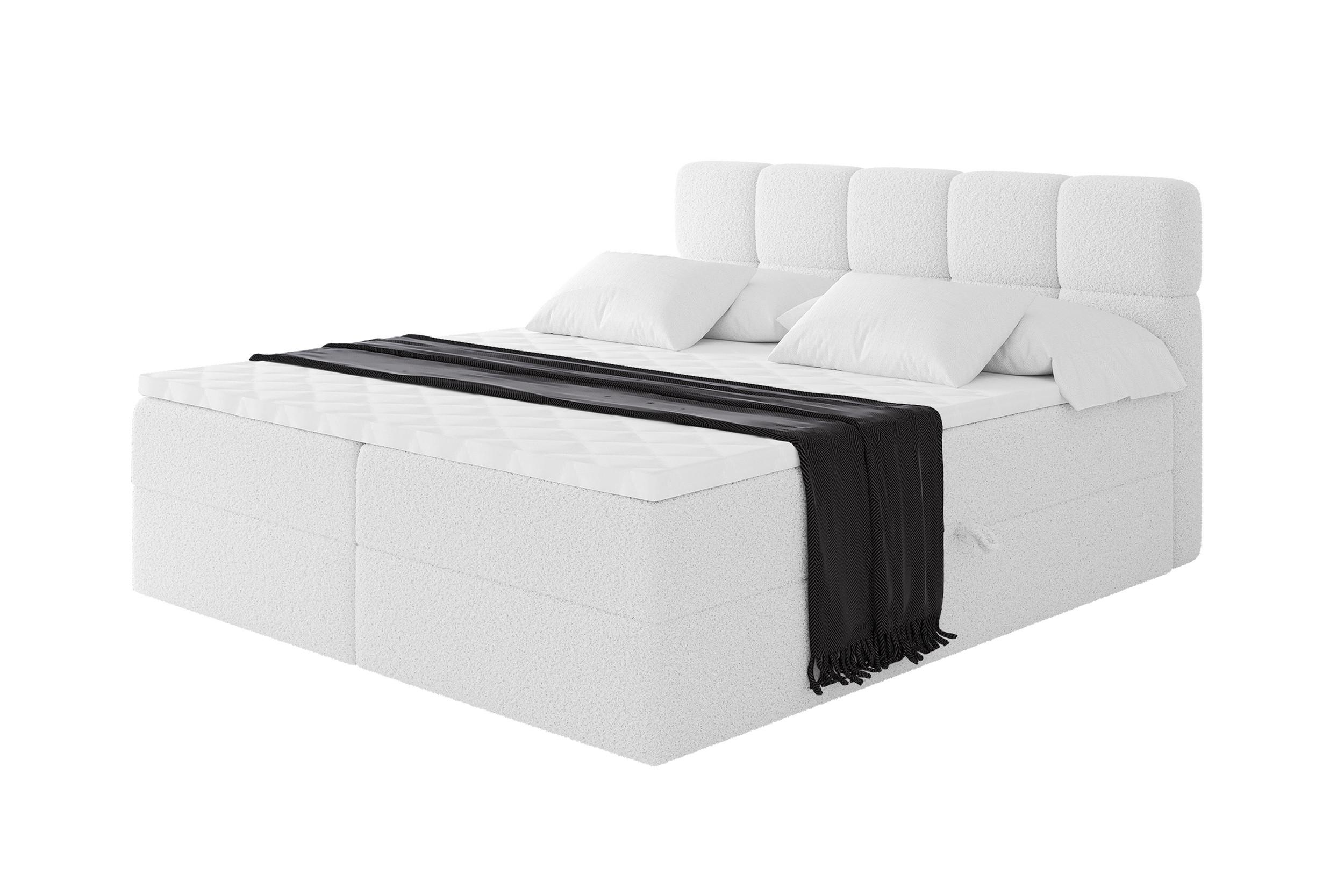 Wohnli Möbelsuche - BOXBETT mit Matratze H4 - FAMA - 160x200 cm Weiß Quelle