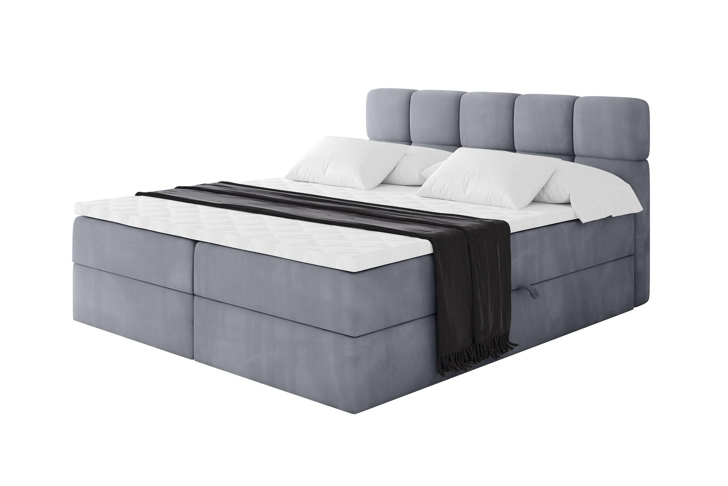 Wohnli Möbelsuche - BOXBETT mit Matratze H4 - FAMA - 180x200 cm Grau Casablanca
