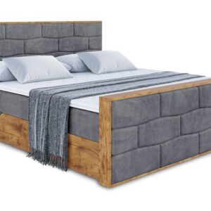 Wohnli Möbelsuche - BOXBETT mit Matratze H4 und Lattenrost - LOLLI8-Z - 200x200 - Dunkelgrau Casablanca
