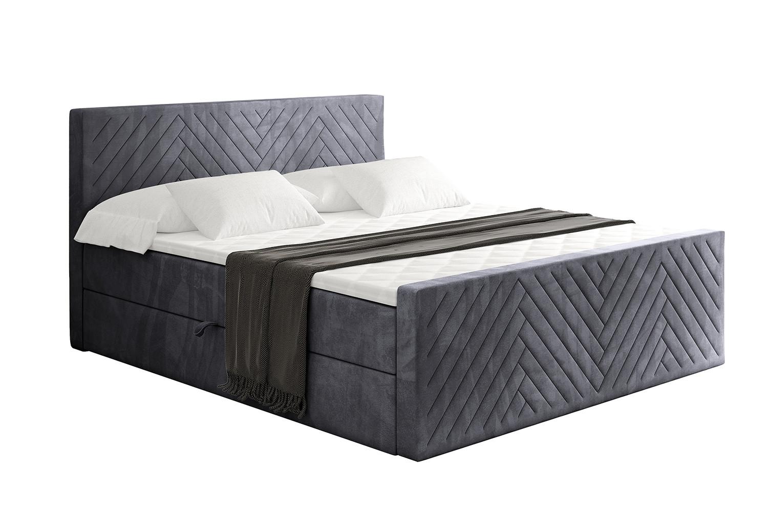 wohnli-moebel-suche-800001801002 Wohnli Möbelsuche - BOXBETT mit Matratze H4 und Lattenrost - VEXA-Z - 120x200 - Dunkelgrau Casablanca