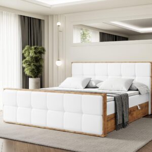 wohnli-moebel-suche-800001801029-1 BOXBETT mit Matratze H4 und Lattenrost - LOLLI7-Z - 140x200 - Weiß Kunstleder Holzwerkstoff ALTDECOR Möbel > Betten > Boxspringbetten Weiß