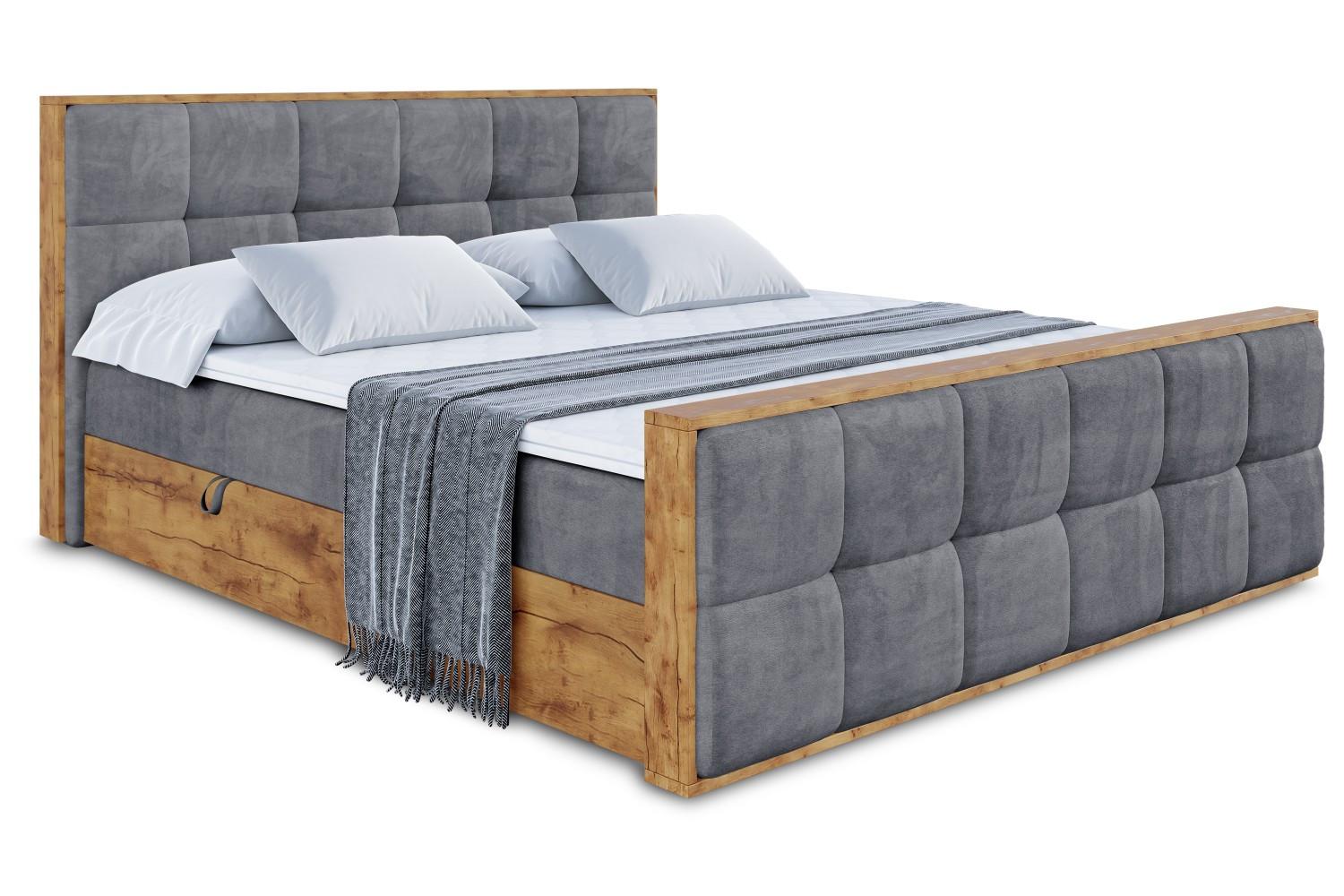 wohnli-moebel-suche-800001801035 Wohnli Möbelsuche - BOXBETT mit Matratze H4 und Lattenrost - LOLLI7-Z - 200x200 - Dunkelgrau Casablanca