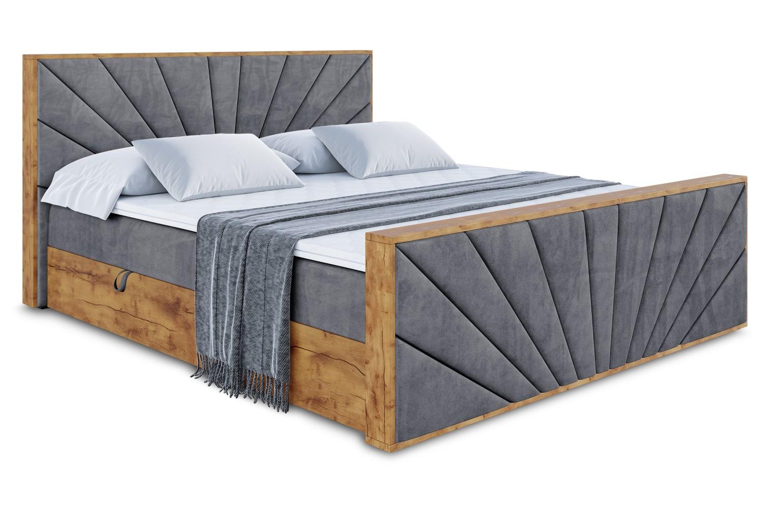 Wohnli Möbelsuche - BOXBETT mit Matratze H4 und Lattenrost - LOLLI6-Z - 180x200 - Dunkelgrau Casablanca