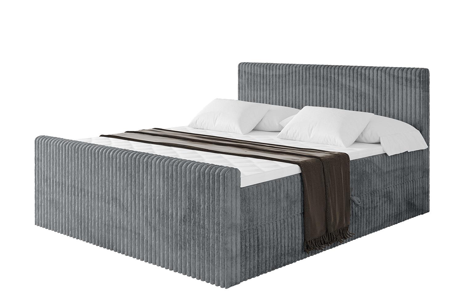 wohnli-moebel-suche-800001801139 Wohnli Möbelsuche - BOXBETT mit Matratze H4 und Lattenrost - TOLO-Z - 200x200 Cord - Dunkelgrau