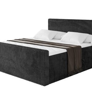 wohnli-moebel-suche-800001801141 Wohnli Möbelsuche - BOXBETT mit Matratze H4 und Lattenrost - TOLO-Z - 180x200 Cord - Schwarz