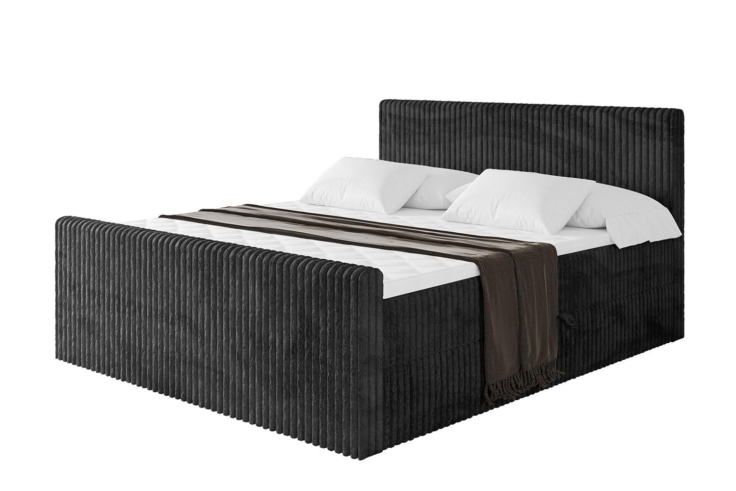wohnli-moebel-suche-800001801141 Wohnli Möbelsuche - BOXBETT mit Matratze H4 und Lattenrost - TOLO-Z - 180x200 Cord - Schwarz