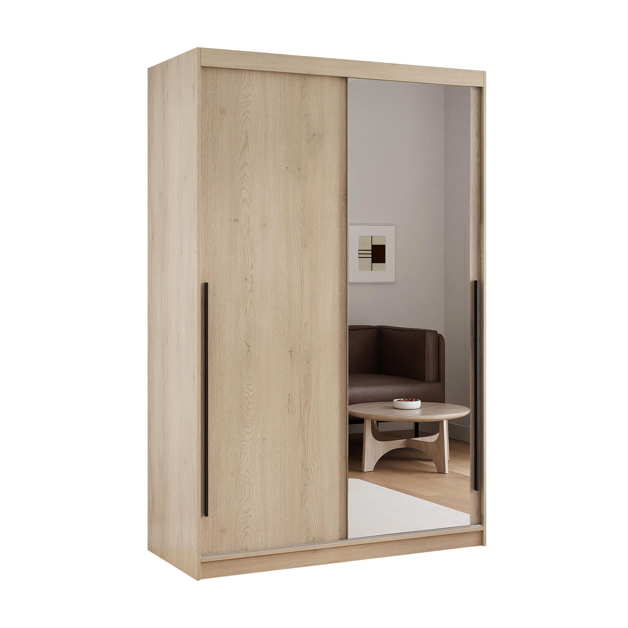 Wohnli Möbelsuche - SCHIEBETÜRENSCHRANK SILENTE 140 cm mit Einlegeböden und Kleiderstange