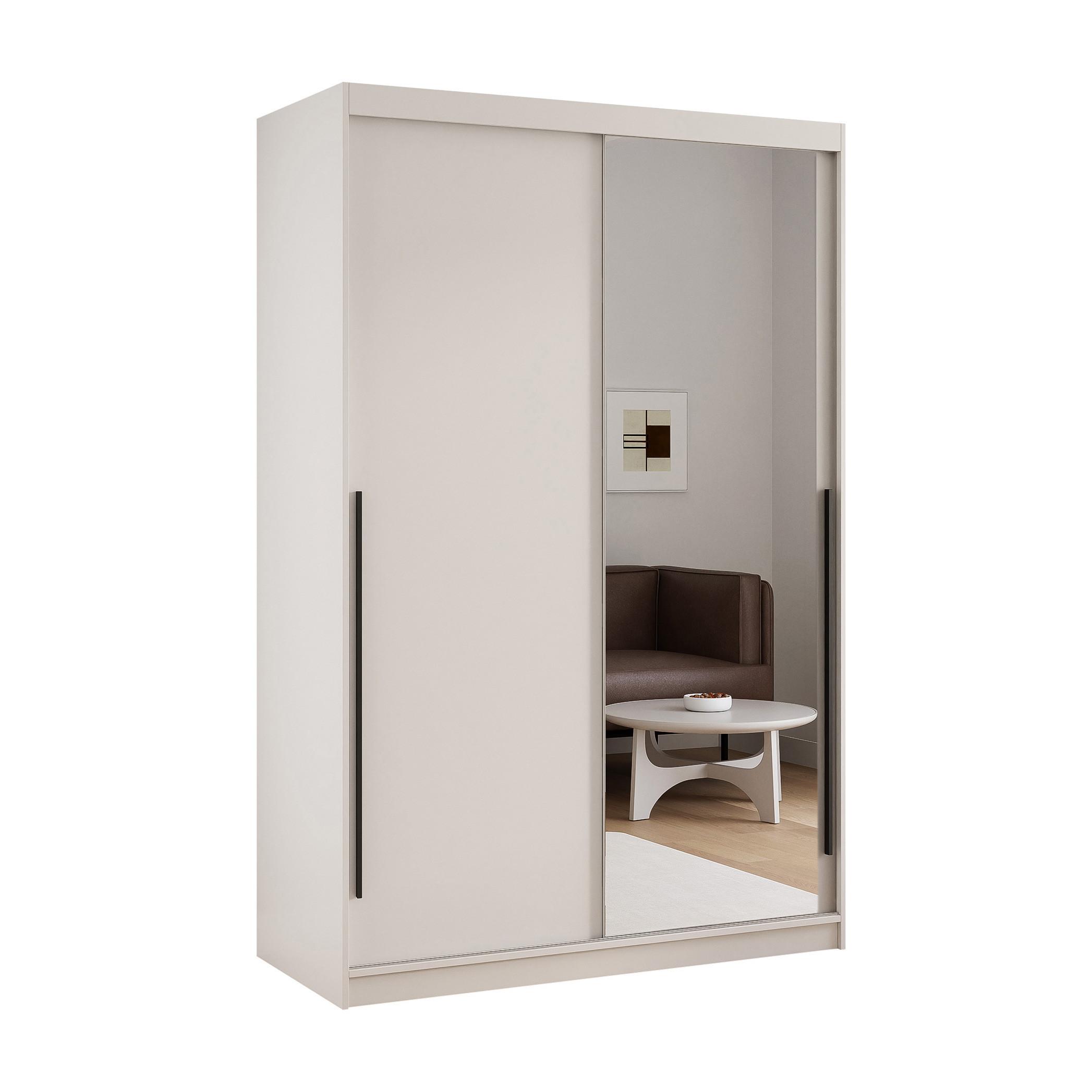 Wohnli Möbelsuche - SCHIEBETÜRENSCHRANK SILENTE 140 cm mit Einlegeböden und Kleiderstange