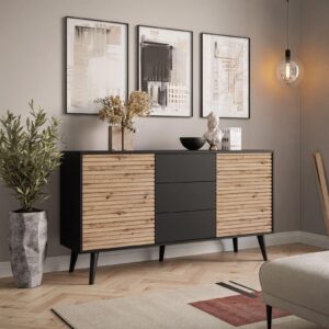 wohnli-moebel-suche-800001807756-1 KOMMODE CONE KSZ154 Holzwerkstoff Lookway Möbel > Kommoden & Schubladenschränke > Kommoden Schwarz
